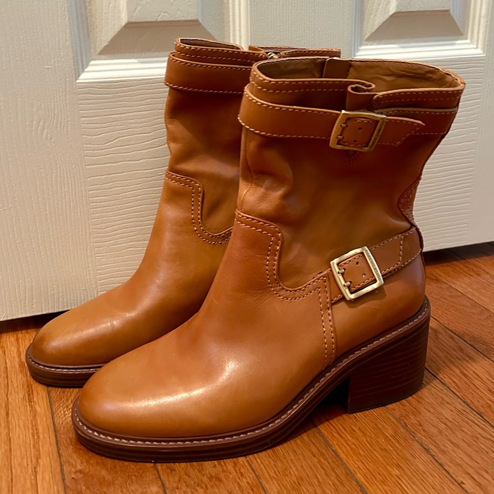 Vince Camuto Tan Leather Heeled Boots